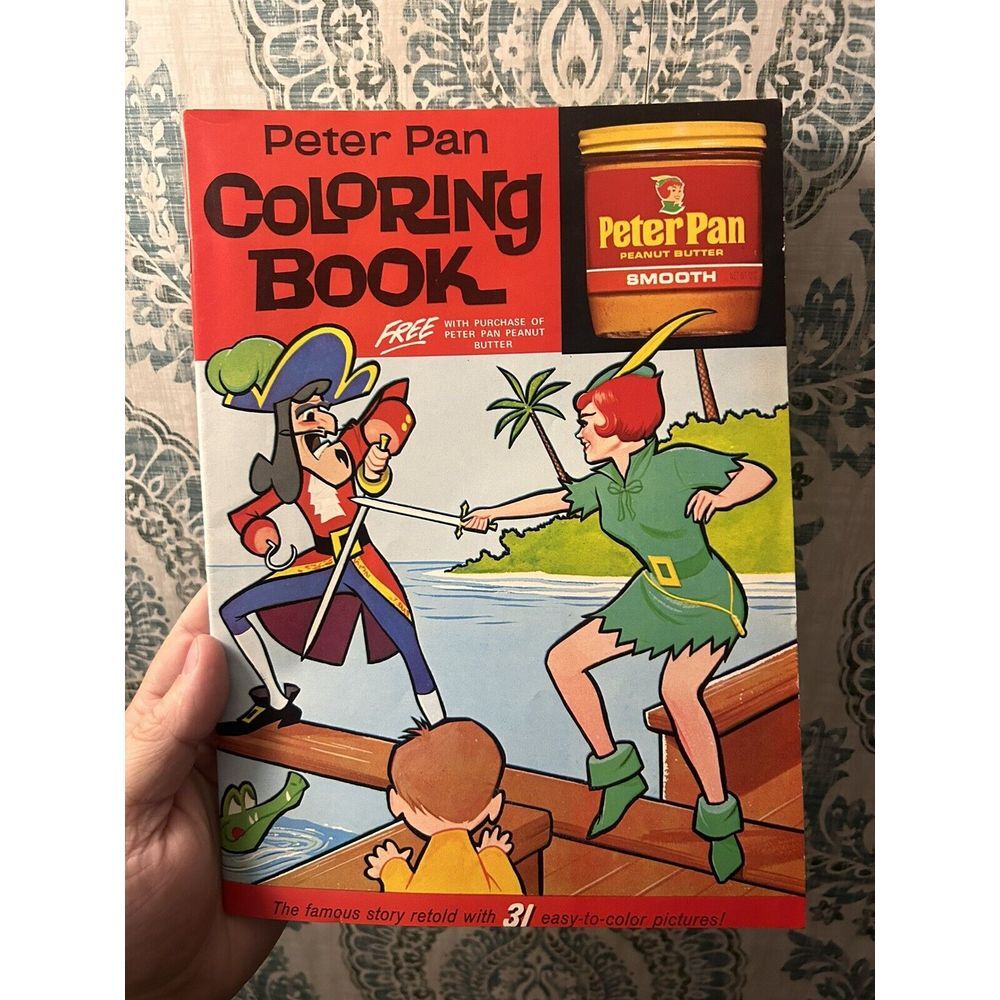 VTG Peter Pan Coloring Book #1 peanut butter promo 1963 pages all uncolored New